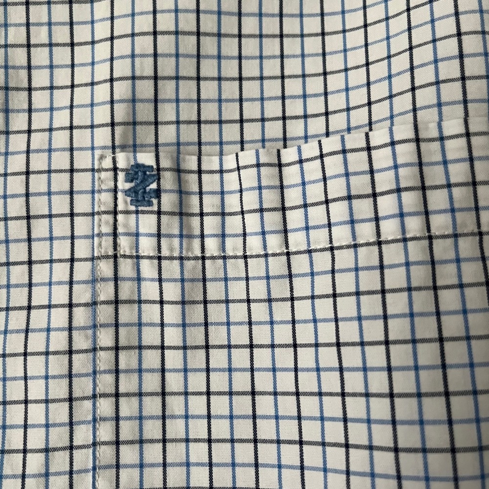IZOD Premium Essentials Blue Checkered Button Down Shirt‎ Mens Size S - Picture 4 of 6